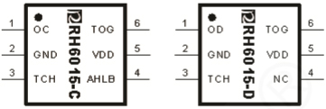 RH6015觸摸按鍵,觸摸按鍵IC,觸摸IC,封裝示意圖