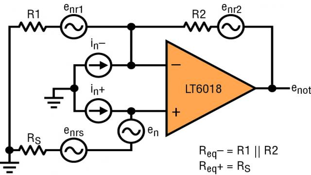 圖 2：運放電路噪聲源